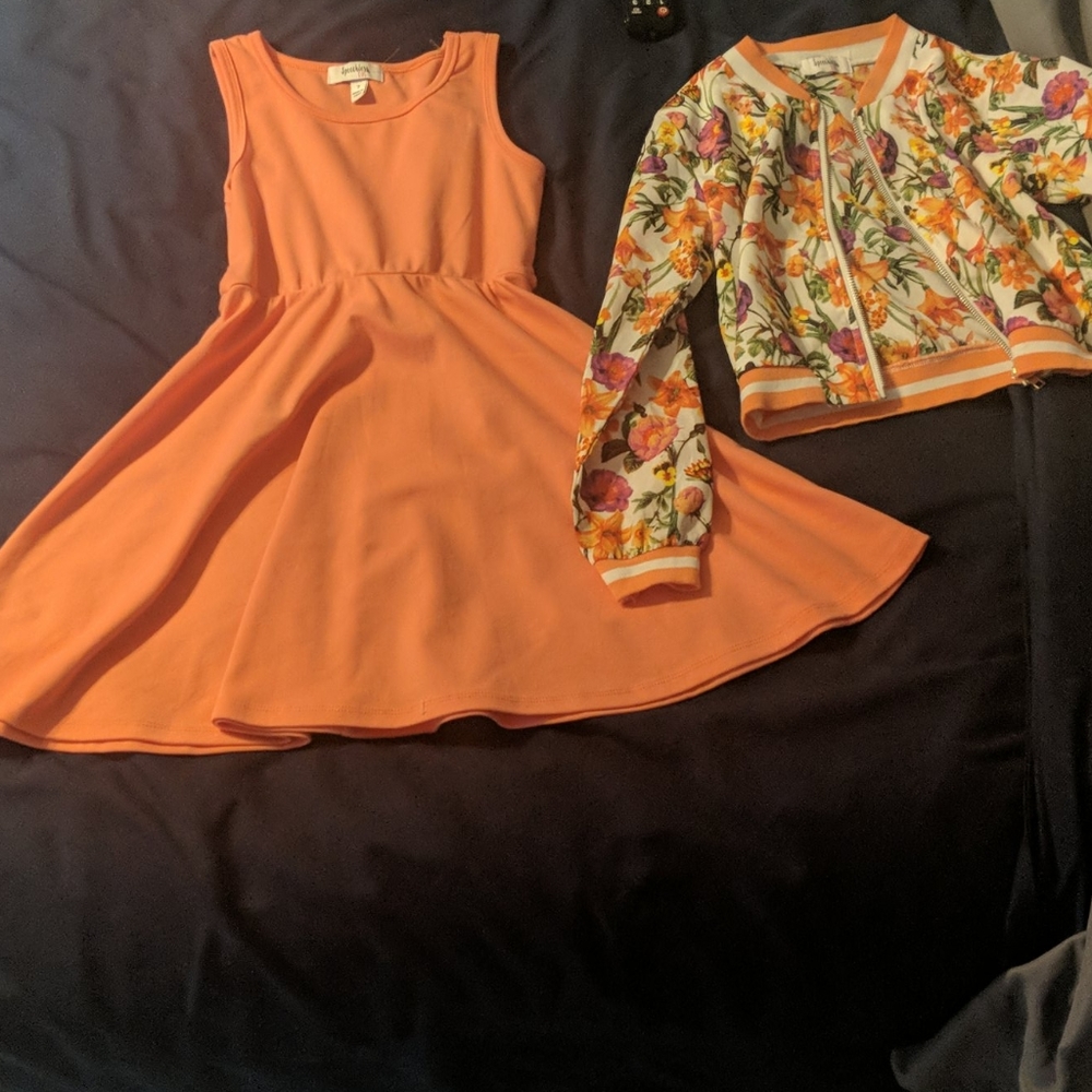Kids size 7 dress with matching jacket